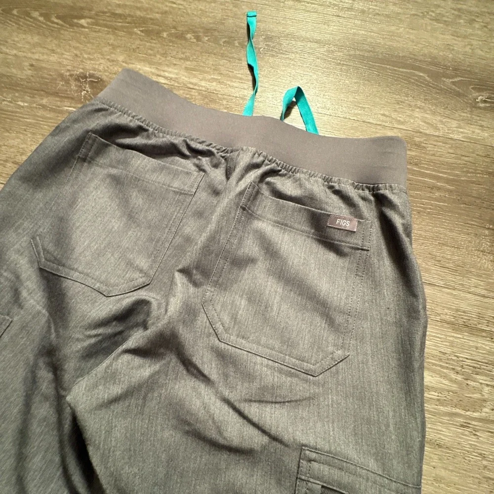Figs Pants Womens XS Gray Yola Cargo Pockets‎ Nurse Hospital Medical Drawstring